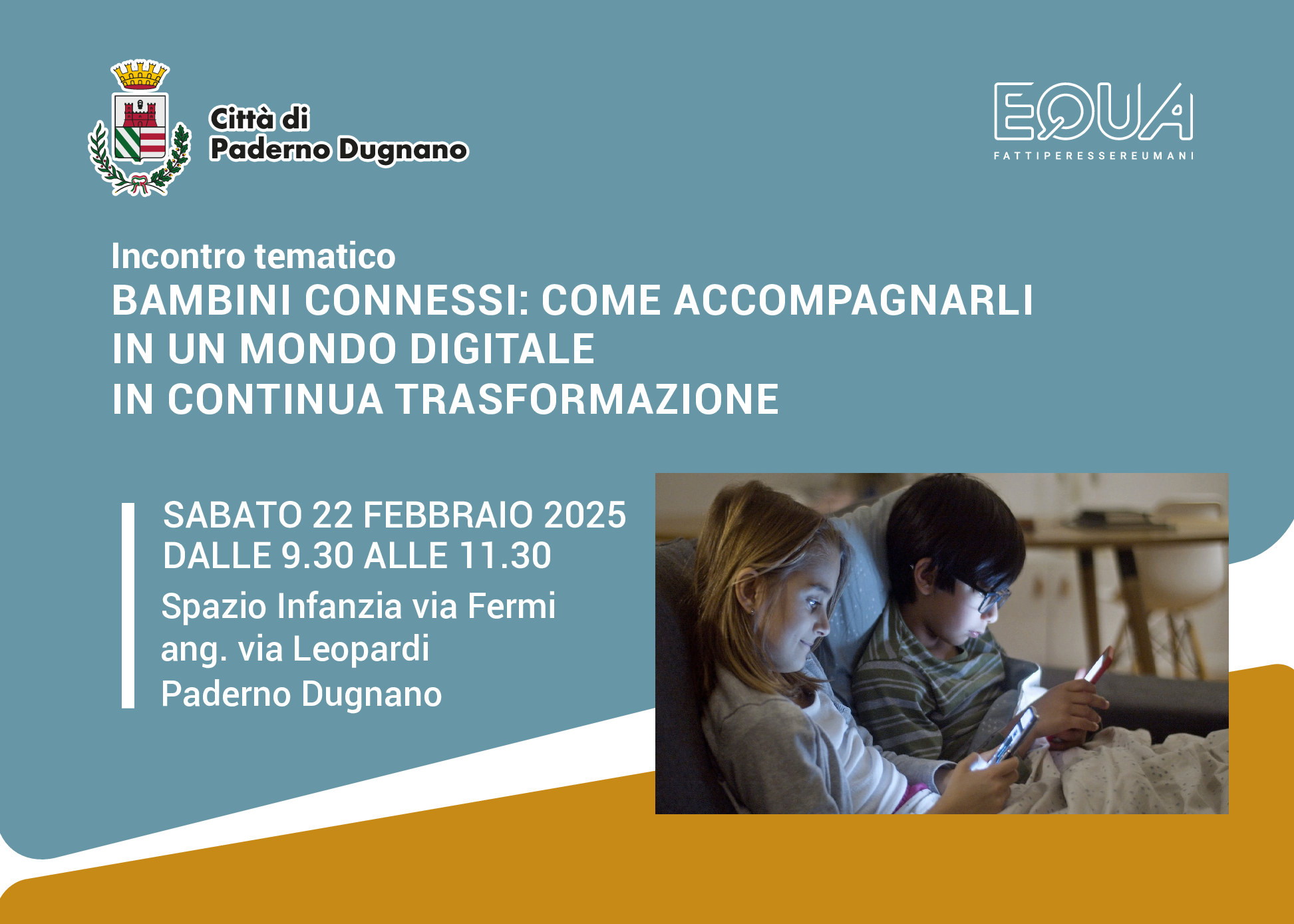 Sabato 22 febbraio 2025 | dalle 9.30 alle 11.30 | Spazio Infanzia via Fermi ang. via Leopardi